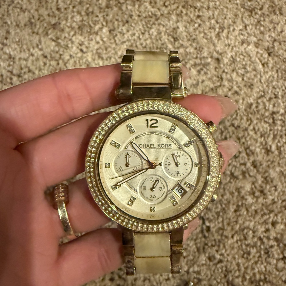 Michael Kors Gold and Cream Women's Watch